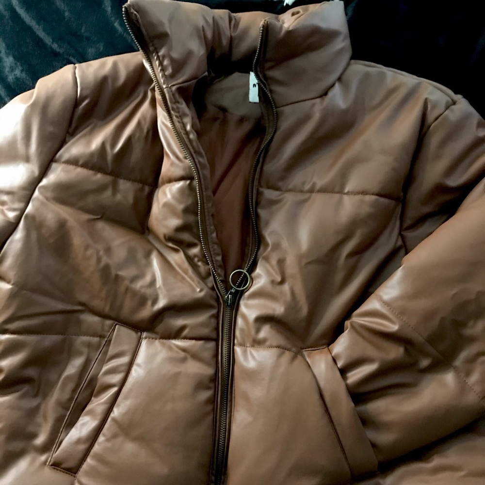 Brown puffer jacket